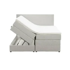 Boxspring met opbergruimte Liv egaal - ecru - 160x200 cm