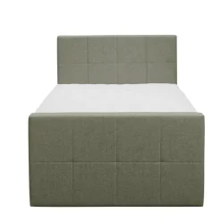 Boxspring met opbergruimte en voetbord Liv geblokt - groen - 120x200cm