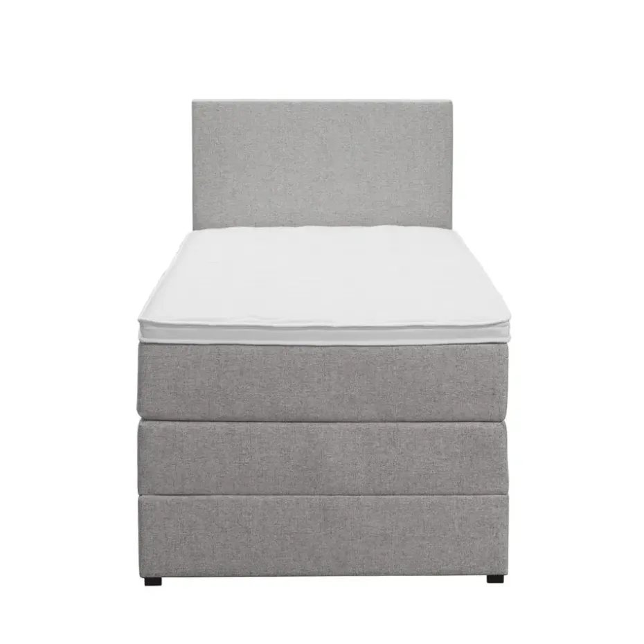 Boxspring met opbergruimte Liv egaal - lichtgrijs - 90x200 cm