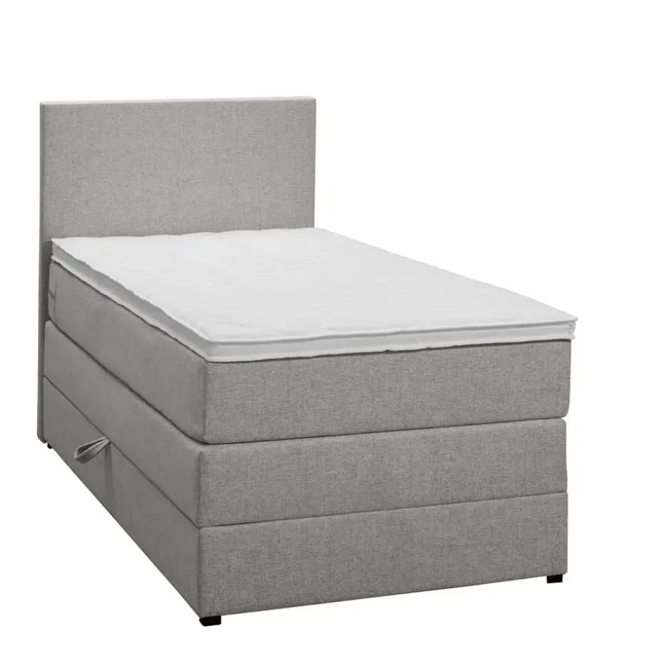 Boxspring met opbergruimte Liv egaal - lichtgrijs - 90x200 cm