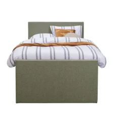 Boxspring met opbergruimte en voetbord Liv egaal - groen - 120x200cm