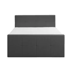 Boxspring met opbergruimte en voetbord Liv geblokt - antraciet - 160x200cm