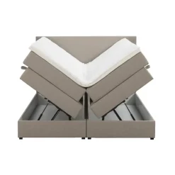 Boxspring met opbergruimte Liv egaal - beige - 140x200 cm