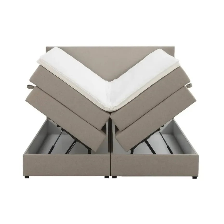 Boxspring met opbergruimte Liv egaal - beige - 140x200 cm