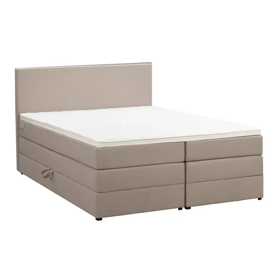 Boxspring met opbergruimte Liv egaal - beige - 140x200 cm