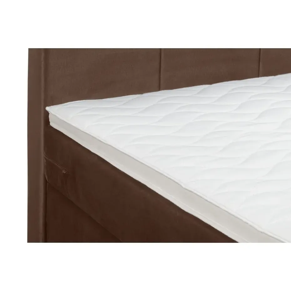 Boxspring met opbergruimte Liv geblokt - bruin - 180x200 cm