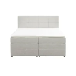 Boxspring met opbergruimte Liv geblokt - ecru - 160x200 cm