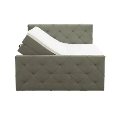 Boxspring met opbergruimte en voetbord Liv geruit - groen - 180x200cm