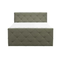 Boxspring met opbergruimte en voetbord Liv geruit - groen - 180x200cm