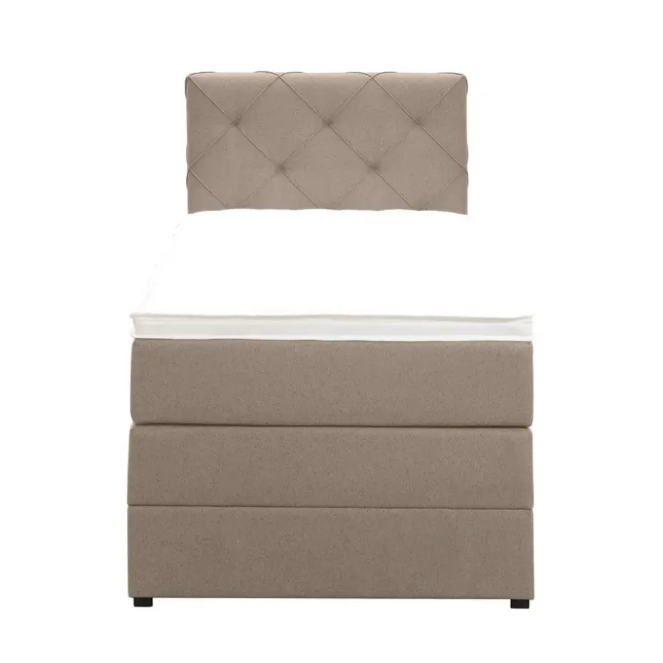 Boxspring met opbergruimte Liv geruit - beige - 90x200 cm