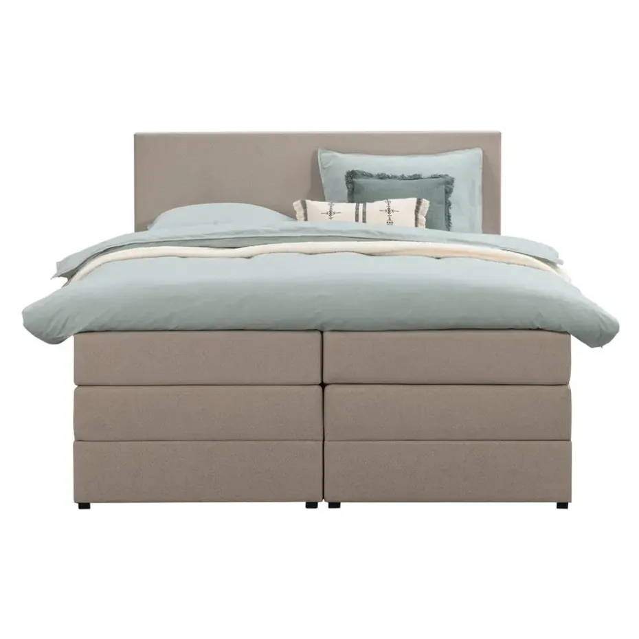 Boxspring met opbergruimte Liv egaal - beige - 180x200 cm