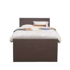 Boxspring met opbergruimte en voetbord Liv egaal - donkerbruin - 120x200cm