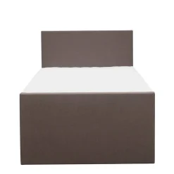 Boxspring met opbergruimte en voetbord Liv egaal - donkerbruin - 120x200cm