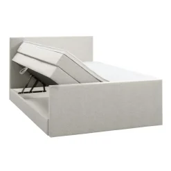 Boxspring met opbergruimte en voetbord Liv egaal - ecru - 140x200cm