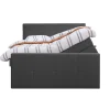 Boxspring met opbergruimte en voetbord Liv geblokt - antraciet - 180x200cm