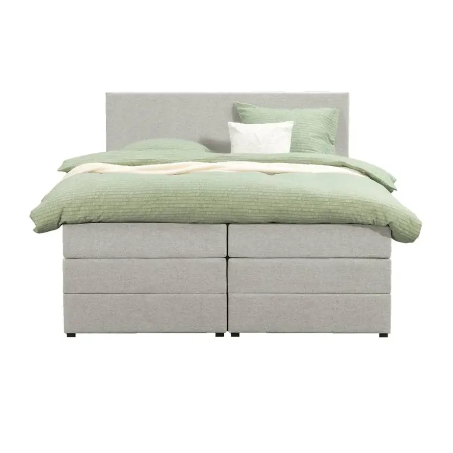 Boxspring met opbergruimte Liv egaal - ecru - 180x200 cm