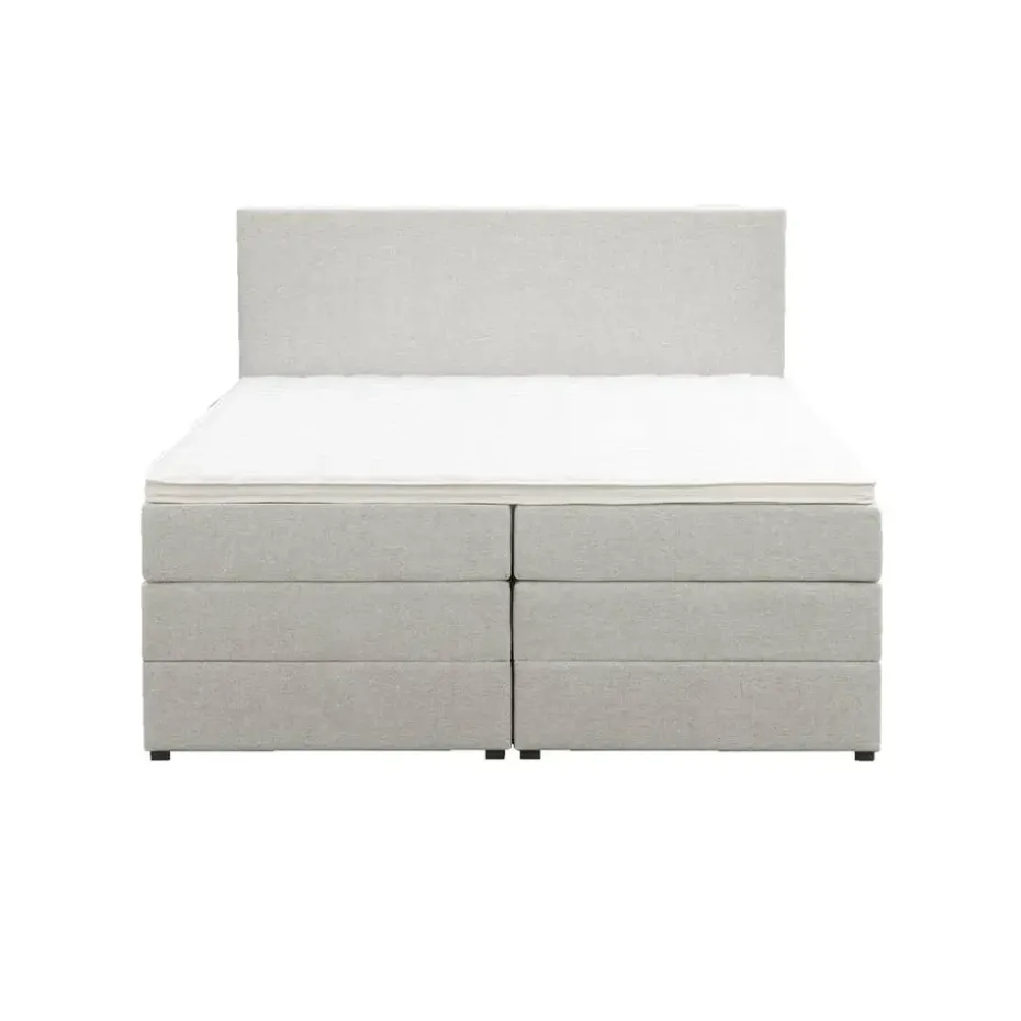 Boxspring met opbergruimte Liv egaal - ecru - 180x200 cm