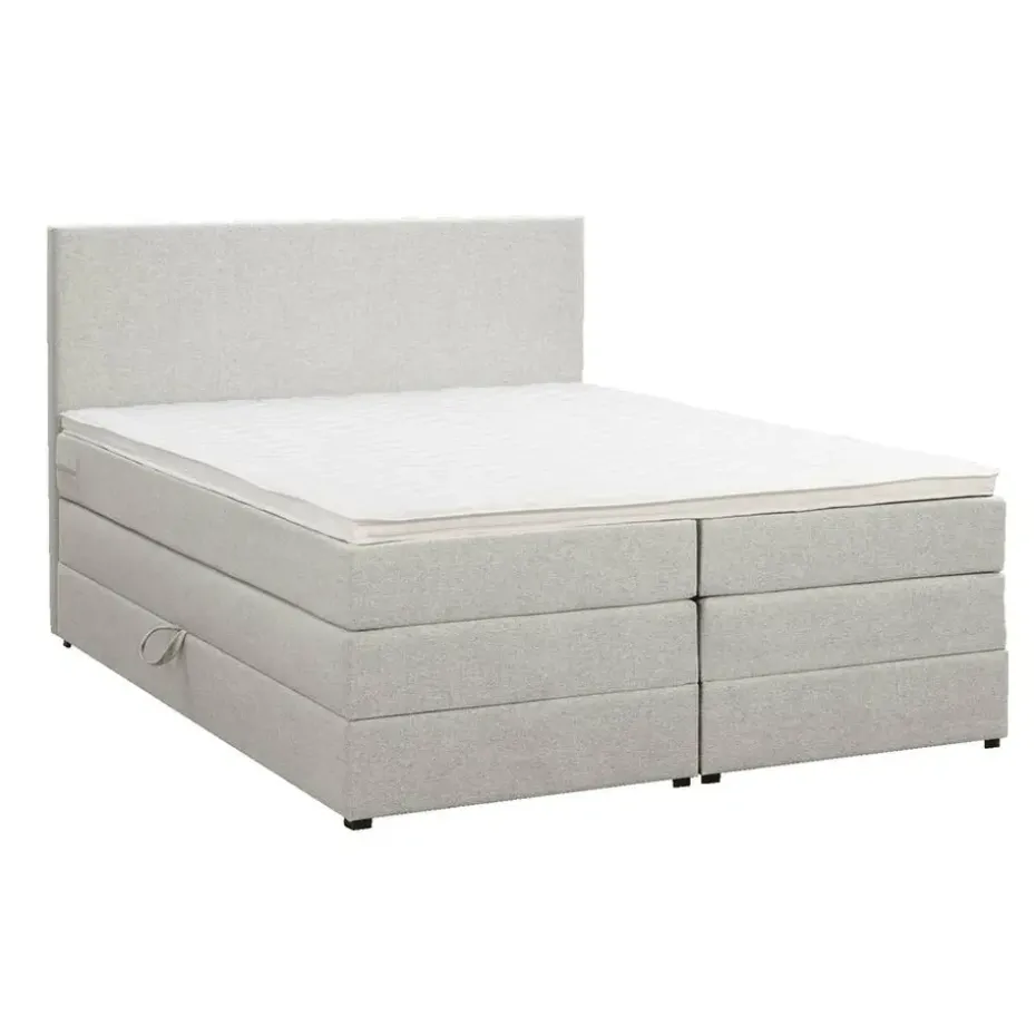 Boxspring met opbergruimte Liv egaal - ecru - 180x200 cm
