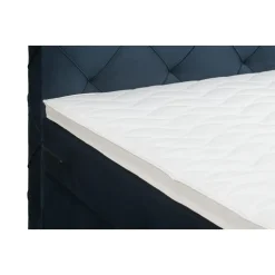 Boxspring met opbergruimte en voetbord Liv geruit - blauw - 90x200cm