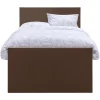 Boxspring met opbergruimte en voetbord Liv egaal - bruin - 120x200cm