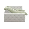 Boxspring met opbergruimte en voetbord Liv geruit - ecru - 180x200cm
