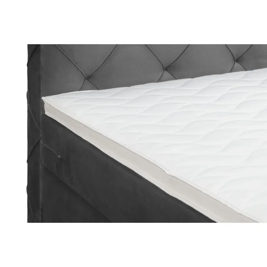 Boxspring met opbergruimte Liv geruit - grijs - 120x200 cm