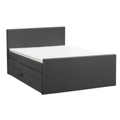Boxspring met opbergruimte en voetbord Liv egaal - antraciet - 180x200cm