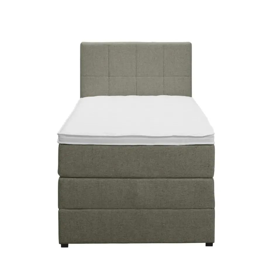 Boxspring met opbergruimte Liv geblokt - groen - 90x200 cm
