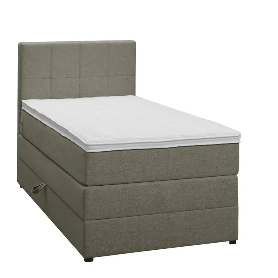 Boxspring met opbergruimte Liv geblokt - groen - 90x200 cm