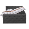 Boxspring met opbergruimte en voetbord Liv geruit - antraciet - 160x200cm