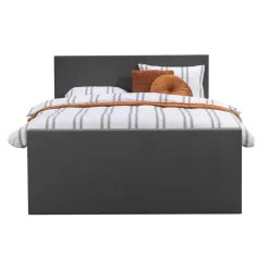 Boxspring met opbergruimte en voetbord Liv egaal - antraciet - 140x200cm