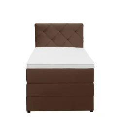 Boxspring met opbergruimte Liv geruit - bruin - 90x200 cm