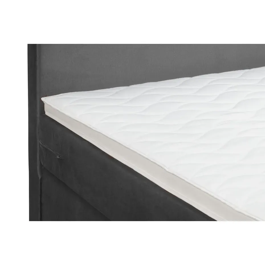 Boxspring met opbergruimte Liv egaal - grijs - 160x200 cm