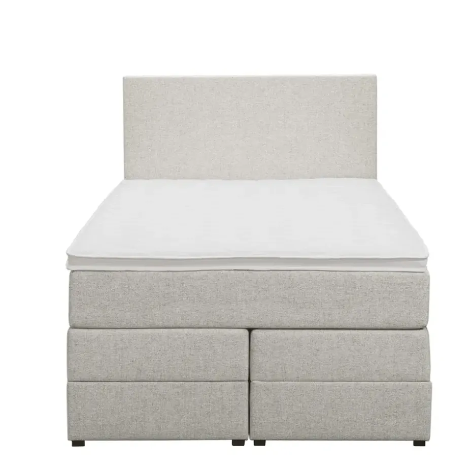 Boxspring met opbergruimte Liv egaal - ecru - 120x200 cm