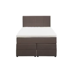 Boxspring met opbergruimte Liv geblokt - donkerbruin - 120x200 cm