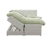Boxspring met opbergruimte Liv geruit - ecru - 140x200 cm