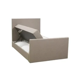 Boxspring met opbergruimte en voetbord Liv egaal - beige - 120x200cm