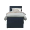 Boxspring met opbergruimte Liv geblokt - blauw - 90x200 cm