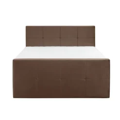 Boxspring met voetbord Liv geblokt - bruin - 160x200 cm - ronde poot