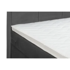 Boxspring met voetbord Liv geblokt - grijs - 90x200 cm - ronde poot