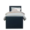 Boxspring met voetbord Liv egaal - blauw - 90x200 cm - ronde poot