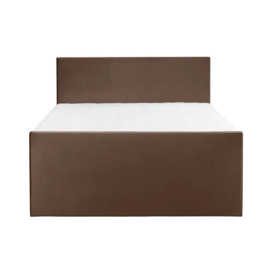 Boxspring met voetbord Liv egaal - bruin - 160x200 cm - slanke poot