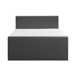 Boxspring met voetbord Liv geblokt - antraciet - 160x200 cm - slanke poot