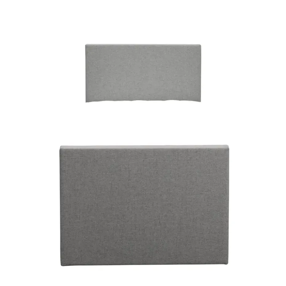 Boxspring met voetbord Liv egaal - lichtgrijs - 90x200 cm - ronde poot