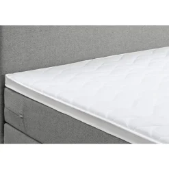 Boxspring met voetbord Liv egaal - lichtgrijs - 90x200 cm - ronde poot
