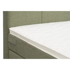 Boxspring met voetbord Liv geblokt - groen - 120x200 cm - ronde poot
