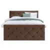 Boxspring met voetbord Liv geruit - bruin - 180x200 cm - slanke poot