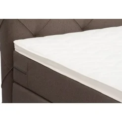 Boxspring met voetbord Liv geruit - donkerbruin - 160x200 cm - ronde poot
