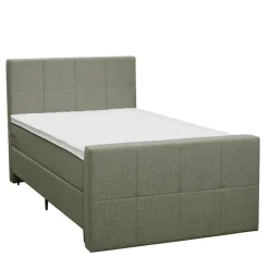 Boxspring met voetbord Liv geblokt - groen - 120x200 cm - slanke poot