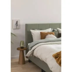 Boxspring met voetbord Liv geblokt - groen - 120x200 cm - slanke poot